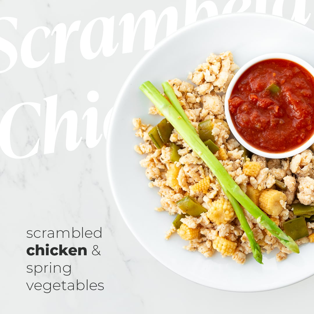 Scrambled Chicken and Spring Vegetables