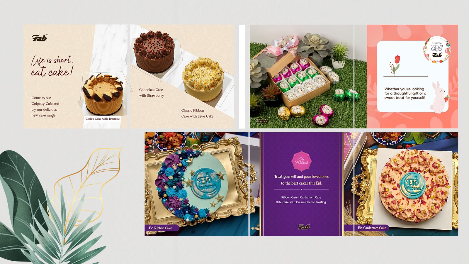 Fab seasonal campaigns — Valentine's and Eid cakes