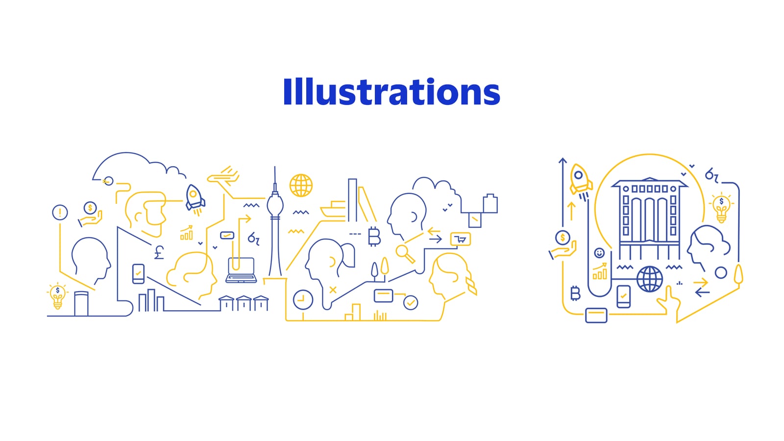 Original Visa Fintech Initiative illustration sets